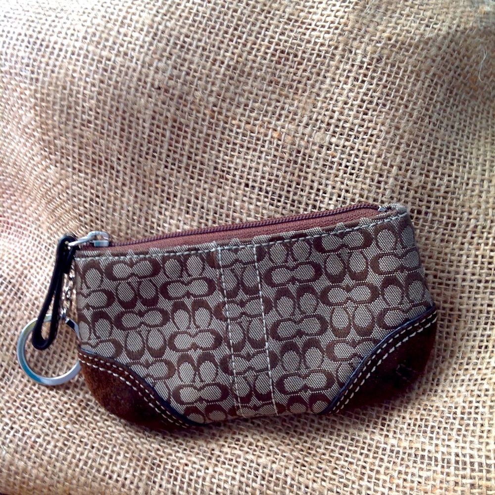 Mini Brown Coach logo change bag